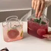 Bolso Transparente Vaso de Vidrio Creativo Vidrio de Borosilicato Alto Bolso de Vidrio Alto Valor Estético Ligeramente Embriagado Vaso para Jugo de Frutas Cóctel
