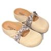 Novedad Verano 2025 Zapatillas de Media Pantufla Perezosas para Mujer, Estilo Coreano de Punta Cerrada Estilo Francés con un Suave Diseño sin Tacón, Adecuadas para Combinar con Vestidos