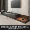 Mueble de TV minimalista retráctil para casas pequeñas, mesa de centro extensible de pie, mueble de suelo flotante moderno de lujo ligero para la sala de estar