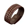 Pulsera de cuero tejida a mano para hombre, de amplia exportación y comercio exterior, de moda, popular entre Europa y Estados Unidos, suministro transfronterizo al por mayor.