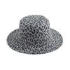 Sombrero de Copa de Leopardo de Copa Plana Estilo Retro Europeo y Americano Sombrero de Copa de Jazz de Lana Otoño e Invierno Casual Elegante Combinable Explosiones Transfronterizas