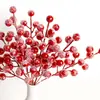 Simulación tenedor único fruta roja fruta rica ginkgo biloba eucalipto arreglo floral diy accesorios para fotografía de flores cubo de la suerte accesorios