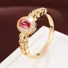 Anillo de moda nuevo más vendido transfronterizo con incrustaciones de rubíes, de alto valor, moderno, lujo ligero, diseño único, versátil y de nicho