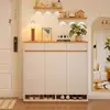 Zapatero para entrada de casa, interior, nuevo modelo 2026, diseño popular, mueble de almacenamiento de madera maciza de alta gama, montado en la pared, para el área de entrada