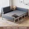 Cama plegable con estructura de hierro para uso doméstico, siesta individual, cama doble portátil con estructura de hierro, cama simple de tablero duro, tipo económico