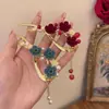 Acessório de Cabeça Hanfu Antigo Elegante Presilha de Cabelo de Uma Palavra Fivela de Cabelo Clipe de Cabelo com Borla Liga de Zinco Clipe Torcido de Flor de Ameixa Chinesa