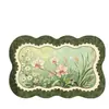 Alfombrilla de baño estilo retro, ligera y lujosa, con diseños florales únicos, hecha de tierra de diatomeas para absorción y secado rápidos, adecuada para inodoros y baños, y que ofrece resistencia a las manchas y propiedades antideslizantes