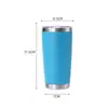 Directamente del Fabricante, En Stock Taza para Coche de 20 oz, Acero Inoxidable 304 de Doble Pared con Recubrimiento en Spray al Vacío, Taza de Hielo para Coche al por Mayor