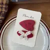 Nuevos Pasadores de Pelo Hechos a Mano para Niñas, Estilo Coreano Rojo Dulce con Tela y Set de Moños para el Lado del Cabello, Adecuado para Niñas