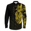 Otoño nueva camisa de manga larga estampada de calavera para hombre camisa de manga larga ajustada para hombre top de moda juvenil
