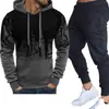 Traje de suéter casual transfronterizo Amazon Europa y Estados Unidos otoño e invierno polar tinta salpicada sudadera con capucha traje suministro directo de fábrica