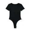 YPFF moderno mono de verano para mujer nuevo europeo y americano con cuello en V de manga corta sexy ajustado mono abierto top