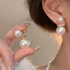 Pendientes de Perla Estilo Ins Aguja 925 para Mujer, Pendientes Versátiles, Pendientes Retro de Alta Gama, Puestos Callejeros, Estilo Caliente del Mercado Nocturno al por Mayor