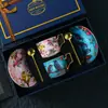 Xícara de café de luxo vintage com toque requintado e de alta qualidade, conjunto de xícaras de chá da tarde em porcelana, conjunto de chá, presente de aniversário e inauguração de casa