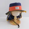 Sombrero de Pescador Delgado de Verano, Sombrero Exterior Elegante y Versátil para Niños, Sombrero de Sol de Ala Ancha con Chal para Niños Mayores