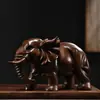 Adornos de Elefante Tallados en Ébano Elefante Sólido Tallado Decoración para Sala de Estar Oficina Regalo de Inauguración Artesanías