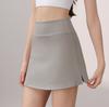 Nylon Sexy Yoga Saia Esportiva Curta Cobre-Quadril para Mulheres Falsa Duas Peças Saia Anti-Exposição Fitness Tênis Culotes Verão