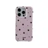Funda para Teléfono Estilo Coreano Rosa Ins Base Marrón Estrella Manzana 16 Pro Max Adecuada para 15 Pro Impresión de Doble Capa 18 Pro Max