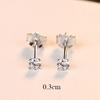 PAG7MAG 925 brincos de prata brincos estilo coreano 3mm 4mm 5mm 6mm quatro garras zircão simples jóias atacado