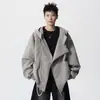 Jaqueta de Couro PU Atacado Transfronteiriço Masculina Outono e Inverno Nova Jaqueta Casual Solta com Capuz Marca Tendência Masculina