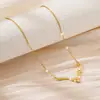 Comercio exterior transfronterizo simple moda titanio acero collar mujeres no se desvanece lujo todo combina personalidad estilo coreano cadena clavícula joyería