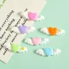 Color Macarrón Corazón Alas Alas Resina Accesorios Pequeños DIY Taza de Pegamento Cremoso Imán para Refrigerador Hebilla de Zapato Accesorios