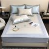 Set de Tres Piezas de Colchoneta de Seda de Hielo con Estampado Digital Clase A Verano Engrosado Antibacterial Lavable Lujo Ligero Sombrero de Cama Colchoneta para Aire Acondicionado