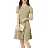 Muito elegante~ Vestido elegante de fibra de triacetato para mulheres, novo vestido de verão 2026 de manga curta e comprimento médio