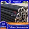 Tubo de aquecimento para estufa de vegetais para pecuária e criação tubo com aleta de soldagem de alta frequência em aço radiador de tubo com aleta para estufa