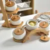 Caixa de Condimentos Cerâmica Utensílios de Cozinha Pote de Condimentos Garrafa Criativa de Condimentos Pote de Sal Pimenta Pote de Condimentos Doméstico Combinação Novo Estilo