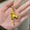 Año del Caballo Color de la Suerte Caballo de la Fortuna Elegante Pareja Riqueza Cadena de Suéter Collar Colgante Largo para Hombres y Mujeres