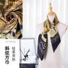 Estilo K Lenço Quadrado 90 Elegante Seda de Imitação Sarja Feminina Decorativo Lenço de Seda Feminino Toque de Seda DIY Lenço Fino de Seda