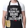 Exclusivo Transfronterizo Delantal de Chef para Barbacoa para Hombre Negro con Texto Divertido y Bolsillo Ajustable Impermeable