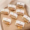 Set de Aretes de Acero Inoxidable, Tres Pares en una Tarjeta, Aretes de Botón de Alta Calidad con Forma de Frijol que se Pueden Usar en la Ducha, No se Desvanecen para Mujeres