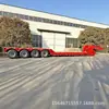 Fabricante-Remolque Semirremolque de Plataforma Baja Desmontable Personalizado con Tres Ejes y Seis Ruedas para Transportar Artículos Grandes