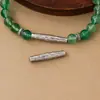 Grão de Madeira Retrô Tubo Reto Prata Esterlina S925 Prata Envelhecida Artesanal Acessórios para Pulseira Colar DIY Tubo de Prata Acessórios de Contas Espaçadoras Longas