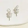 Colgante de Oro de 14K que Conserva el Color Incrustado con Corazón de Zirconio Lazo Navideño Campana Varita Mágica de Sailor Moon Combinación de Cristales DIY