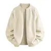Cárdigan de punto de cachemira retro estilo americano con cuello redondo, corte casual y holgado, adecuado tanto para hombres como para mujeres, perfecto para el invierno