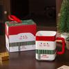 Caneca Quadrada de Cerâmica Papai Noel Boneco de Neve de Origem Transfronteiriça Criativa Desenho Animado Caneca de Café e Água Presente de Natal Caneca Presente