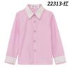 Camisa para niños estilo coreano, ropa para niños estilo inglés, camisa de algodón de manga larga a rayas rojas y azules, camisa plisada para niños y niñas, uniforme escolar para verano