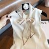 Bufanda Diagonal Larga Ligera 100% Seda de Morera, Bufanda de Gasa de Seda, Cinta para Combinar con Camisas, Primavera, Otoño y Verano