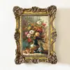 Marco de Fotos Ovalado de Resina de 12 Pulgadas, Imitación Madera Vintage, Tallado de Flores, Estilo Europeo, Decoración del Hogar, Adorno Creativo Antiguo Clásico