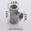 Conector de Aço Inoxidável com Cotovelo Triplo Roscado Interno e Externo, Redutor de 6 Pontos para 4 Pontos, Conexões para Tubo de Água