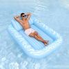 Sofá inflable de agua con doble fila flotante y forma de cisne sandía para tomar el sol, colchón inflable reclinable, colchoneta de playa, anillo de natación