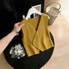 Chaleco de punto con botones diagonales estilo francés, chaqueta elegante con cuello en V, Otoño/Invierno 2026