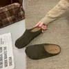 Mocasines cerrados de punta partida estilo francés para mujer, zapatos cómodos sin cordones con suelas gruesas, pantuflas de otoño con tacón fino