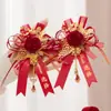Juego Completo de Boutonnières de Boda para Familia y Padres, Broches de Alta Calidad, Boutonnières Modernas de Estilo Chino para los Novios