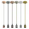 Portalámparas vintage de rosca E27 con cable colgante iluminación para tienda de ropa bar comercial decoración colgante para comedor portalámparas de aluminio