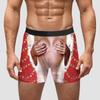 AliExpress Amazon Transfronterizo Regalo de Navidad Año Nuevo Ropa Interior para Hombre Seda de Leche Cintura Media Alta Elasticidad Alta Transpirables Pantalones Cortos