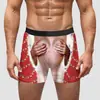 Aliexpress Amazon Regalo Navideño Transfronterizo Año Nuevo Ropa Interior para Hombre Pantalones Cortos de Seda de Leche de Cintura Media Alta Elásticos Transpirables